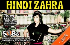 33% OFF on Hindi Zahra's live performance at S.O.B.’s